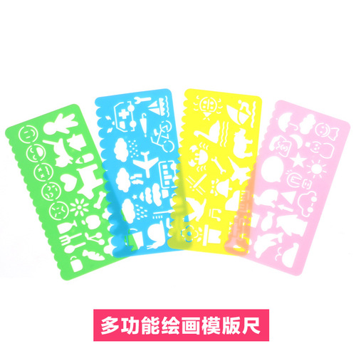 Creative Kindergarten Thousand Flowers Ruler Children's Painting Template Ruler Art Painting Set DIY Tools
