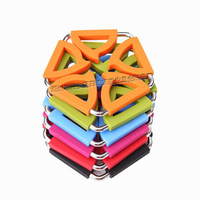 可收纳式百变多边形硅胶锅垫 防滑防烫餐垫杯垫可折叠|ms