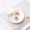 Cute fuchsia ceramics with butterfly, ring, earrings, storage system suitable for photo sessions, props, accessory, stand