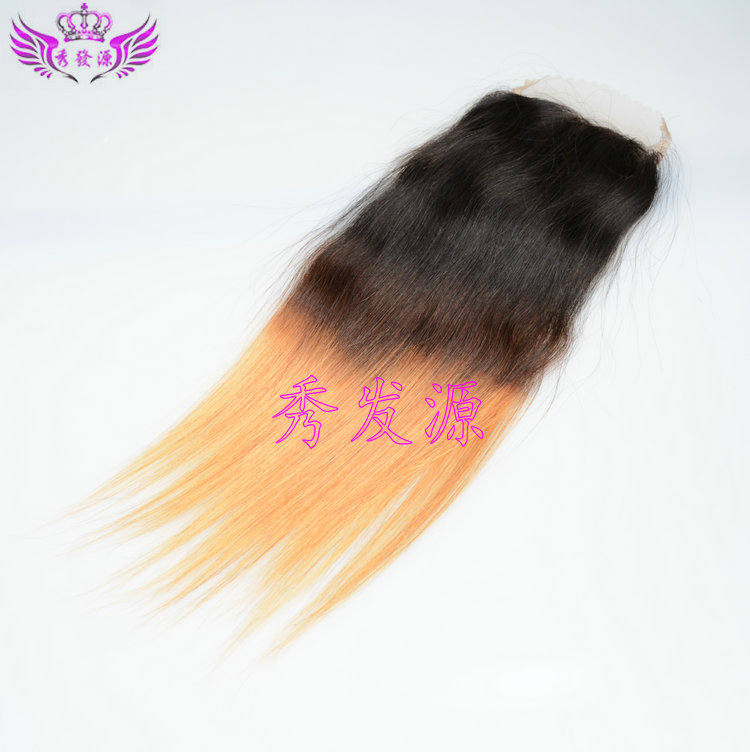 Xiusi yuan human hair, lace hair, three color gradual change hair curtain, Brazilian ombre hair