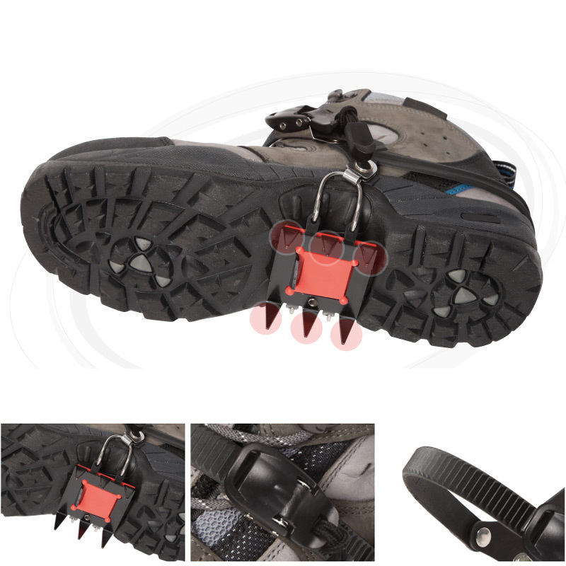 韩国户外冰爪防滑鞋套抗雪登山简易冰抓冬季7齿自动扣 厂家直销|ms