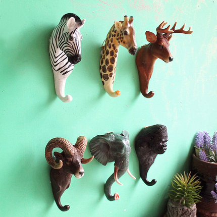American Retro Hook Cafe Bar Shop Wall Three-dimensional Animal Wall Hanging Coat Hook Creative Decorative Hook