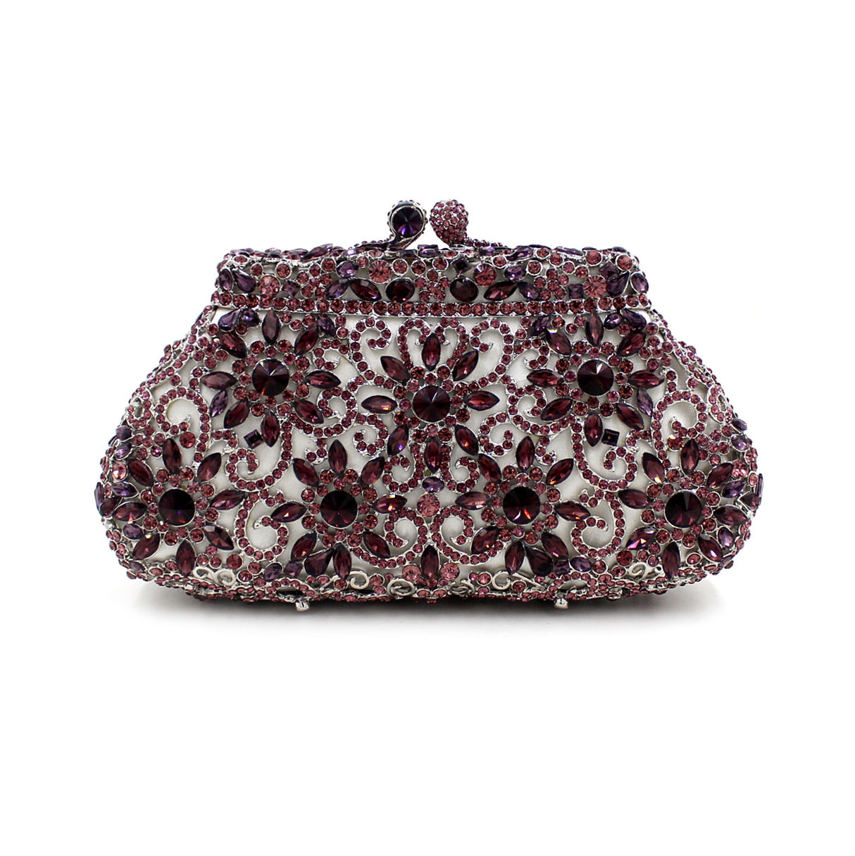 BL004 AliExpress bolsas de diamante de agua de cristal de metal de aire bolsas de cena de diamantes bolsas de mano damas púrpura