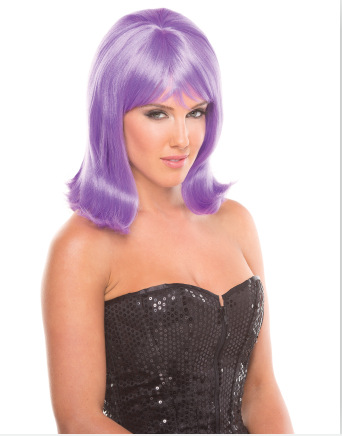 Fábrica de pelo recto estilo europeo y americano corto pelo recto peluca fiesta cubierta de cabeza estrella idéntica