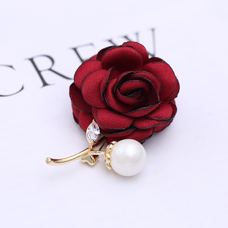 2018 Broche Pin De Tela Simple Rosa Delicada Accesorios Elegantes Accesorios Retro Accesorios De Suéter De Abrigo display picture 9