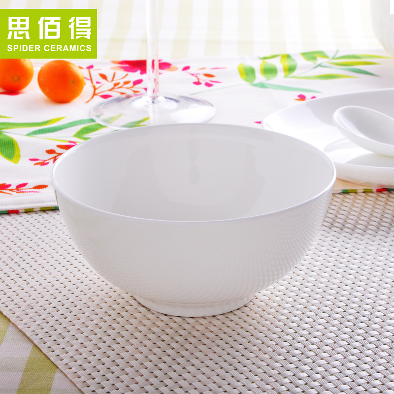 Bone china tableware free combination pure white DIY matching bowl plate Tangshan Ceramic Bowl plate tableware wholesale