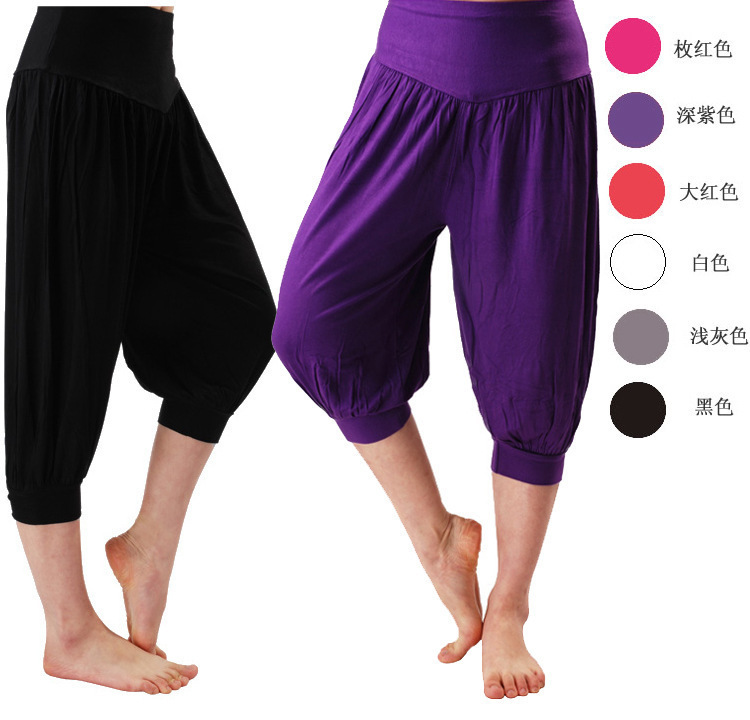 Butterfly Dance New Modal Cropped Bloomers Yoga Pants Wide Leg Pants Loose Dance Pants Tai Chi Pants