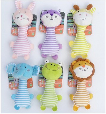 JJOVCE宝宝婴儿手抓毛绒摇铃手摇卡通BB棒捏捏叫益智玩具0-1岁