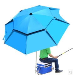 Fishing Umbrella 2.2/2.4m Swivel Dual-Layer Outdoor Sunshade UV Protection Windproof Rainproof Fishing Gear Lightweight Fishing Tackle