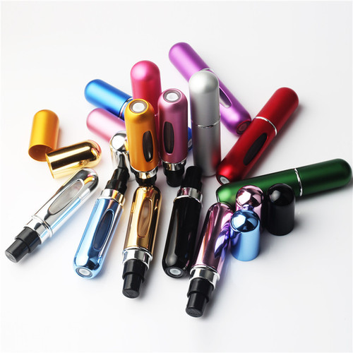 Fill and pour fragrant water into a spray bottle, self-pump type, portable bottom filling aluminum empty bottle, 5ml supply