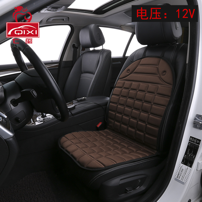 汽车加热坐垫家用办公室冬季保暖车垫车载通用电加热座垫12V单座