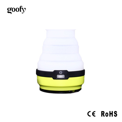 戶外便攜太陽能矽膠LED野營燈 可伸縮多功能帳篷燈USB充電露營燈