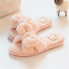 Summer slippers, cute footwear indoor with bow