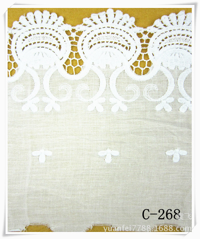 C-680纯棉布料材料水溶刺绣DIY服装辅料13.5cm现货批发DIY