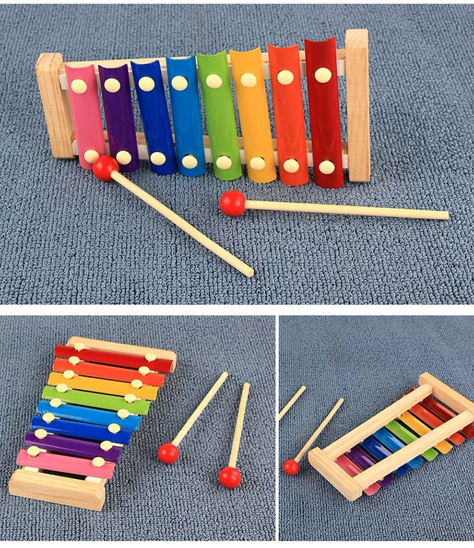 Đồ chơi giáo dục bằng gỗ cho trẻ em gõ tám nhịp trên đàn piano đánh xylophone bé trai và bé gái nhạc cụ mầm non 1-2-3 tuổi bộ nhạc cụ cho bé yêu