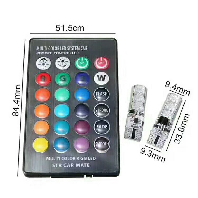 automobile LED Light T10 Width indicator silica gel 5050 6SMD automobile LED Colorful RGB Small lamp