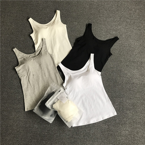 Foreign trade daily order Ammonia cotton women's home yoga sports built-in bra bra anti-exposure bottoming vest