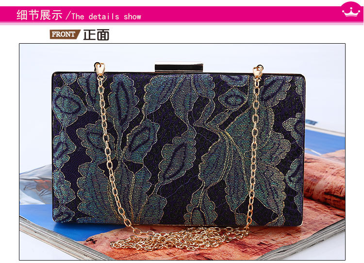 Cross-border Embroidery Dinner Bag Quality Style Retro Clutch Bag Evening Bag Banquet Bag Wholesale display picture 2