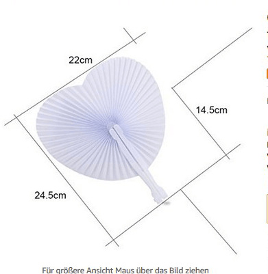 新款 欧洲婚庆用品 白色爱心空白纸扇批发详情4