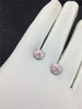 Japanese sophisticated small fuchsia cute earrings, silver 925 sample, micro incrustation, light luxury style, Birthday gift