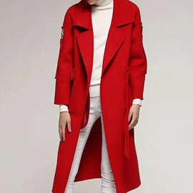 阿尔巴卡外套2022冬季新款双面羊驼绒大衣品牌女装折扣库存