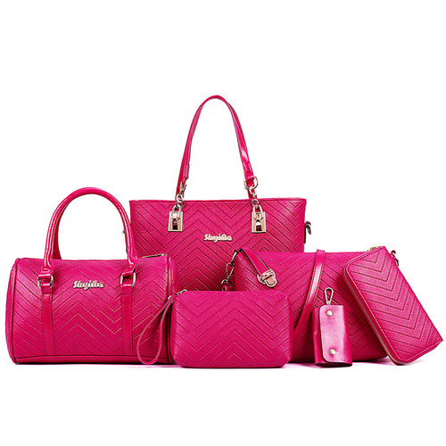 Cross-border women's bags  new fashion trend embossed six-piece set mother-in-law bag single shoulder crossbody handbag women's bag wholesale