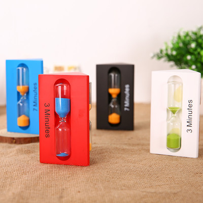 连体沙漏3分钟木制计时沙漏 泡茶创意木三角沙漏  家居摆件混批