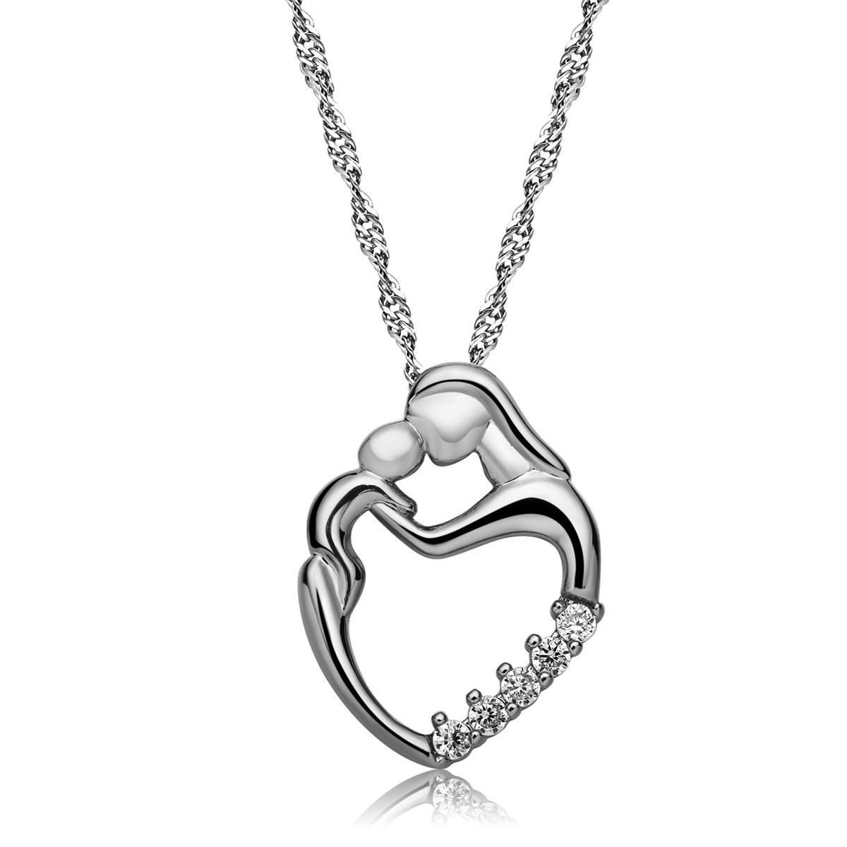 New Love You Forever Silver Pendant Necklace Decoration Mother&#39;s Day Necklace Wholesale display picture 2