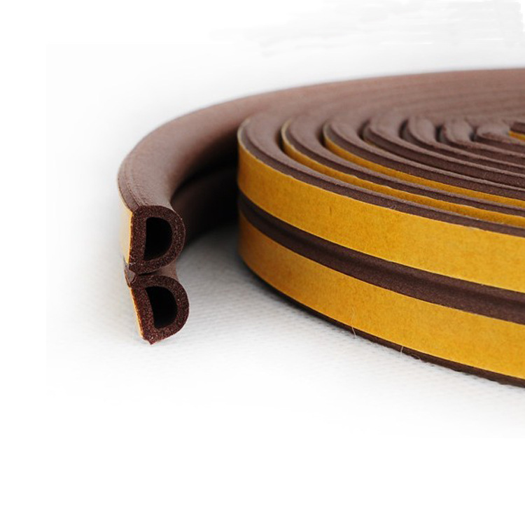 D型自粘门窗密封条 海绵发泡三元乙丙门窗防撞条木门窗户防撞胶条