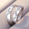 Silver accessory, zirconium for beloved, wedding ring, suitable for import, European style, Korean style