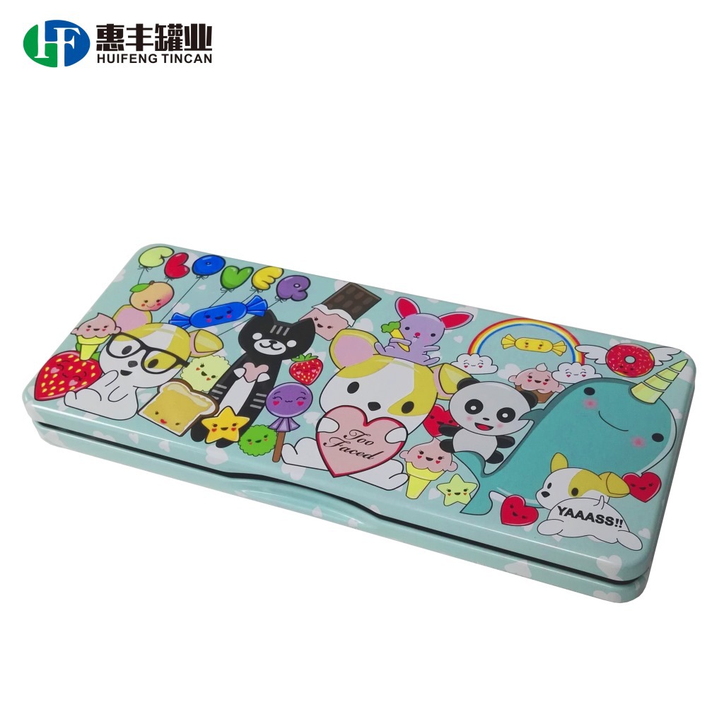 定制彩妆化妆品12色铁盒 带磁铁翻盖铁盒卡通礼品马口铁罐TIN BOX