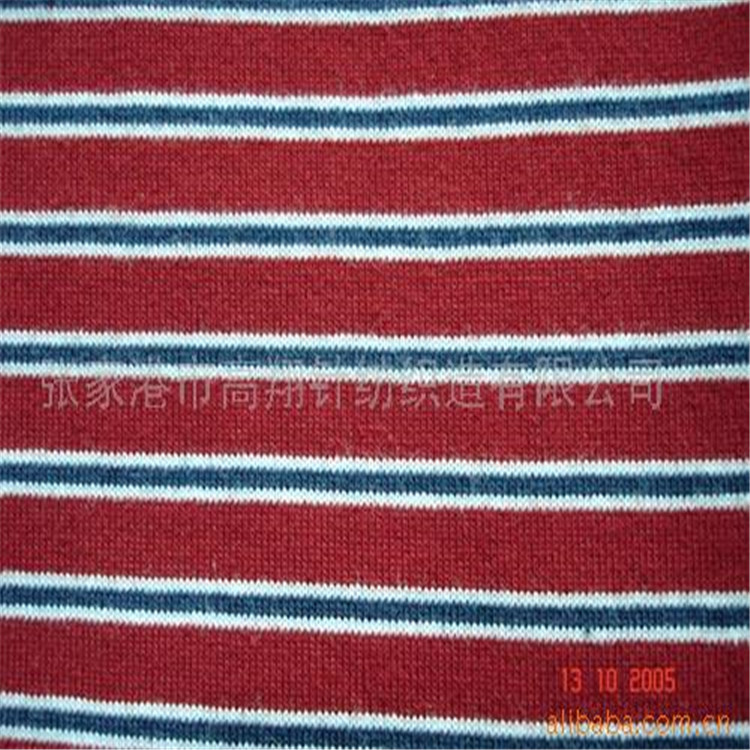 【厂家定做】棉氨 人棉氨  TC CVC CR彩条针织布 大小循环色织布