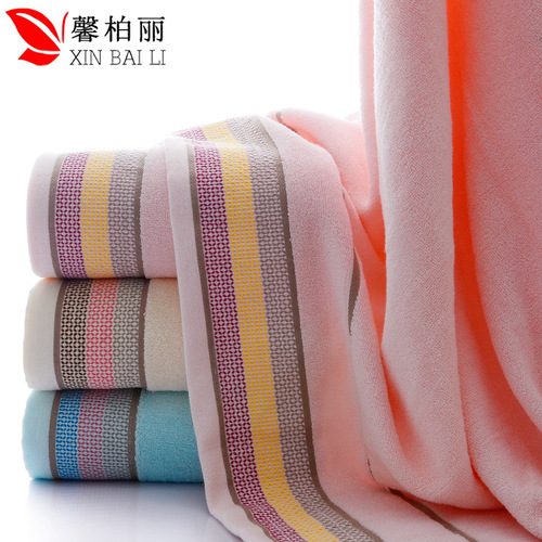 Pure cotton three-color forged honeycomb plain towel bath towel soft absorbent gift wedding return gift