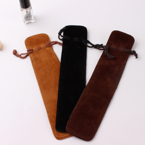 Printing LOGO velvet cosmetic lip gloss protective case chopsticks pen bag protective case lipstick bag small storage bag wholesale