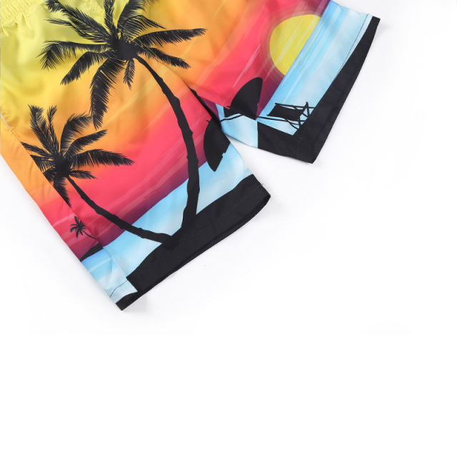 new fashion swimsuit pants coconut tree 3D printed beach trousers 