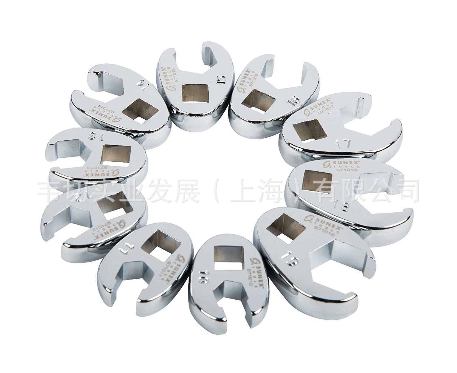 10件套 3/8 方头 公制开口扳手头 10-19mm 9710M