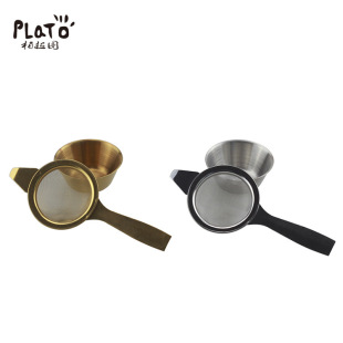 Factory tea strainer 304 stainless steel double handle with bottom tray tea strainer tea maker tea strainer stainless steel tea strainer