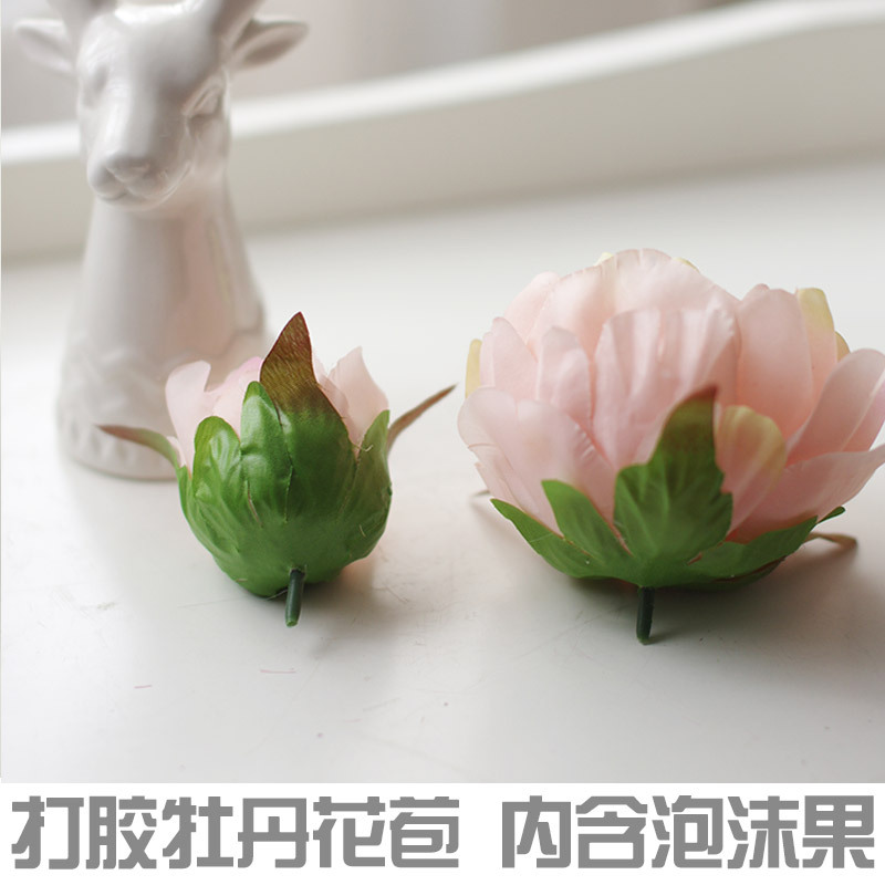 peony Bud Bud Artificial flower Wedding celebration wholesale Flower head Silk flower Decorated wall arch travel permit Hua Ting factory Direct selling Chinese herbaceous peony