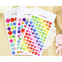 韓國創意獎勵貼紙卡通彩色日記手賬裝飾貼圓點愛心五角星兒童diy