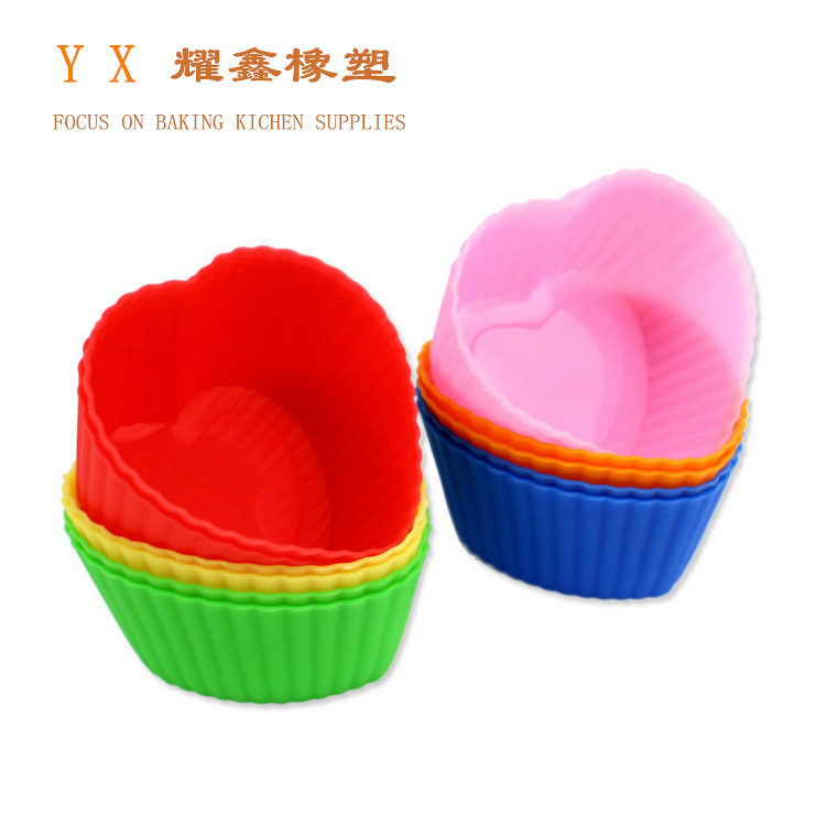 爱心玛芬杯手工皂模硅胶马芬布丁做皂工具diysilicone制品硅橡胶
