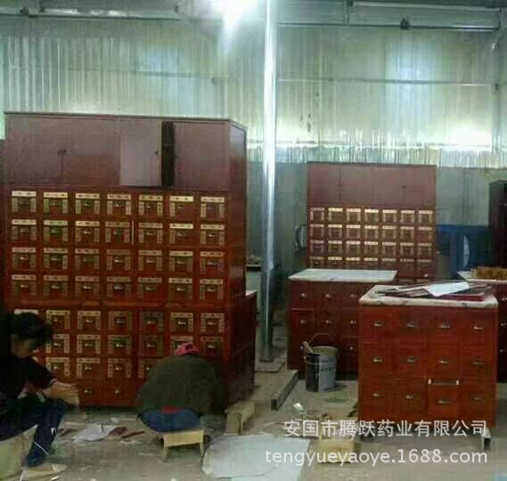 Traditional Chinese Medicine Cabinet Ash Wood Chestnut Red 2150x600x1700 Custom Made quality and texture
