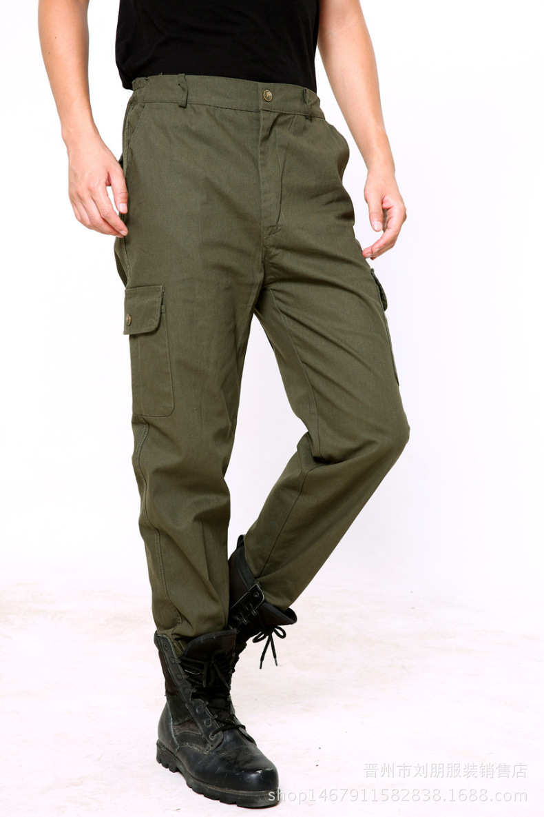 Pantalones de trabajo de lona engrosados resistentes al desgaste de primavera y otoño pantalones de protección laboral plus tamaño máquina de reparación soldador overoles para hombres