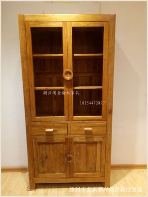 Manufactor Direct selling Old Elm Bookcase solid wood File cabinet Lockers Home Furnishing Office furniture farmland not yet tilled after harvest