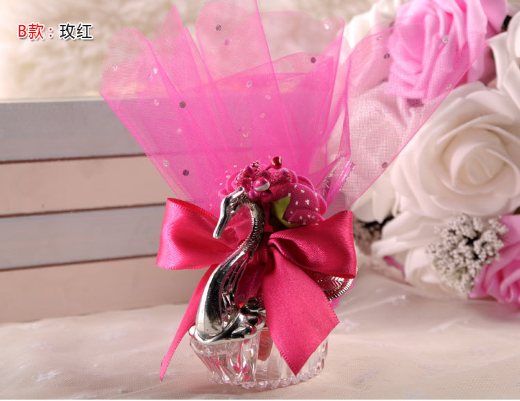 欧式创意水晶小天鹅喜糖盒 西式婚礼糖果盒子婚庆用品塑料喜糖盒详情图16