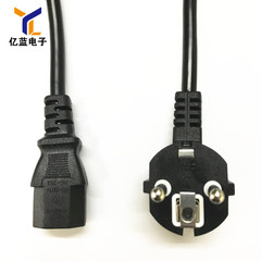 Supply 1.5m 3*0.75 square European style plug character tail European standard two round AC European specification power cord