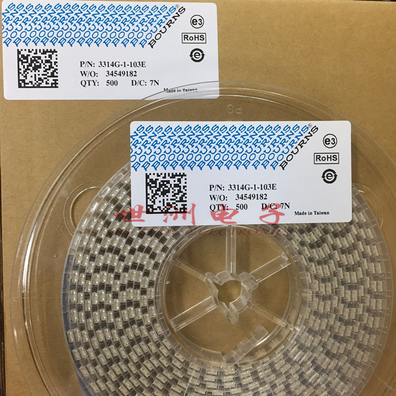 全新正品BOURNS 3314G-1-103E 阻值10K 贴片微调电位器