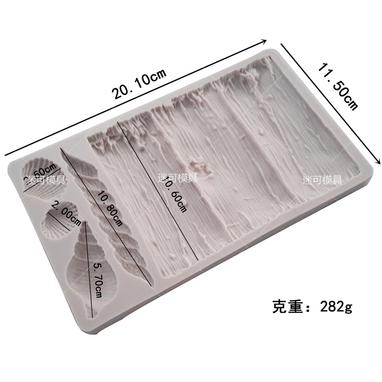 Molde de pastel antiguo a la deriva madera fondant molde fondant mar Concha molde de silicona molde de chocolate