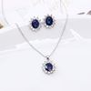 Accessory, fashionable sapphire pendant, chain, set, Aliexpress, European style, wholesale