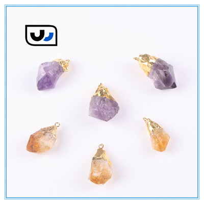 Natural citrine天然黄水晶吊坠Druzy Pendant黄水晶晶簇吊坠ebay