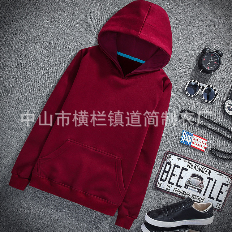 厂家定制男装运动连帽套头卫衣秋冬长袖印字diy定制外套广告衫